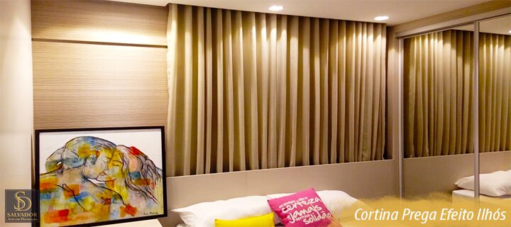 Cortina Prega Efeito Ilhós
