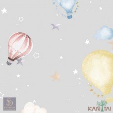 Papel de Parede Balão com Estrelas Hello Kids Ref. HK223701