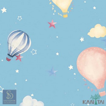 Papel de Parede Balão com Estrelas Hello Kids Ref. HK223702