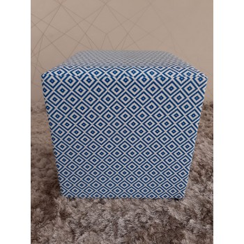 Puff Quadrado decorado azul