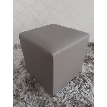 Puff Quadrado liso cinza