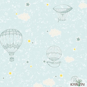 Papel de Parede Balão, Estrela, Nuvem Yoyo Ref.YY222705R